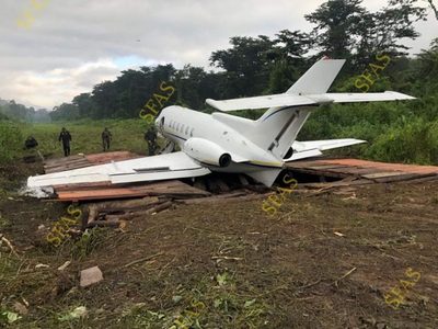 Interceptan aeronave con 270 kilogramos de cocaína en Chiapas