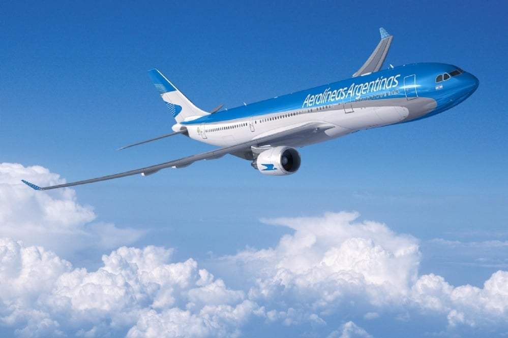 Vuelo de Aerolíneas Argentinas. Fuente: (Twitter)