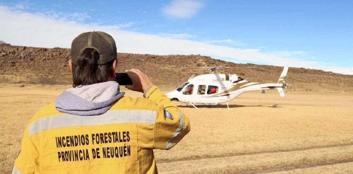 Helicópteros para combatir incendios forestales. Fuente: (Gobierno de Neuquén)
