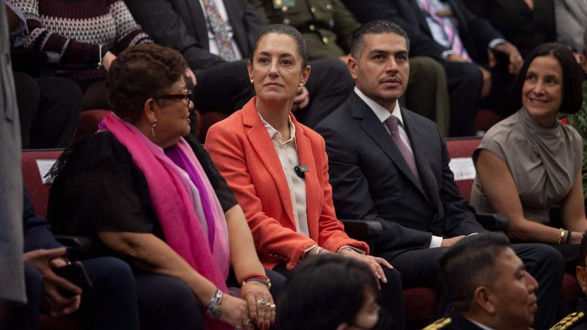 Ernestina Godoy, Claudia Sheinbaum y Omar García Harfuch