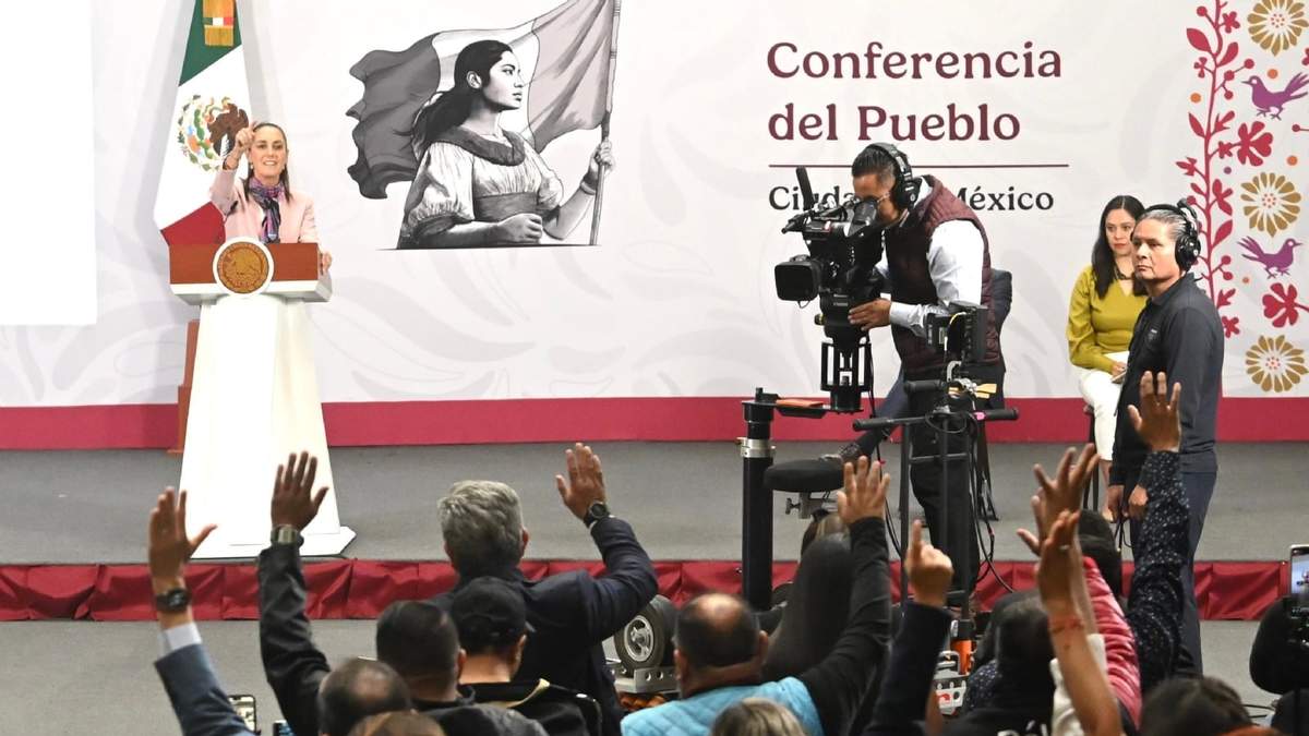 La presidenta Claudia Sheinbaum en la conferencia de Palacio Nacional