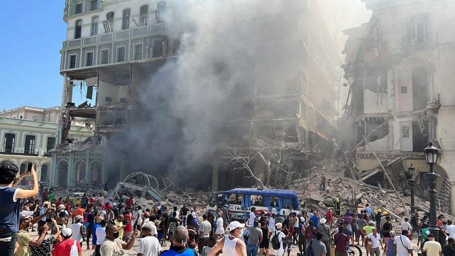 Hotel Saratoga de La Habana destrozado tras explosión