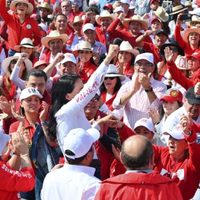 Alejandra del Moral cierra precampaña en la tierra de Delfina Gómez: "Hoy tomamos Texcoco"