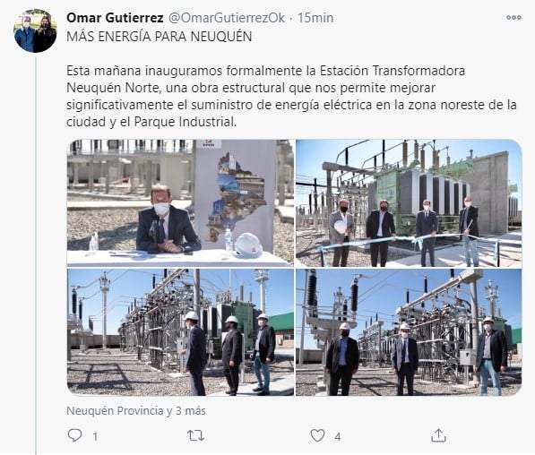 Inauguración Neuquén. Fuente: (Twitter)