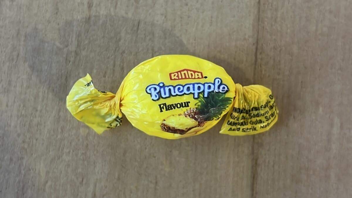 Dulce sabor piña relleno con una dosis potencialmente letal de metanfetamina