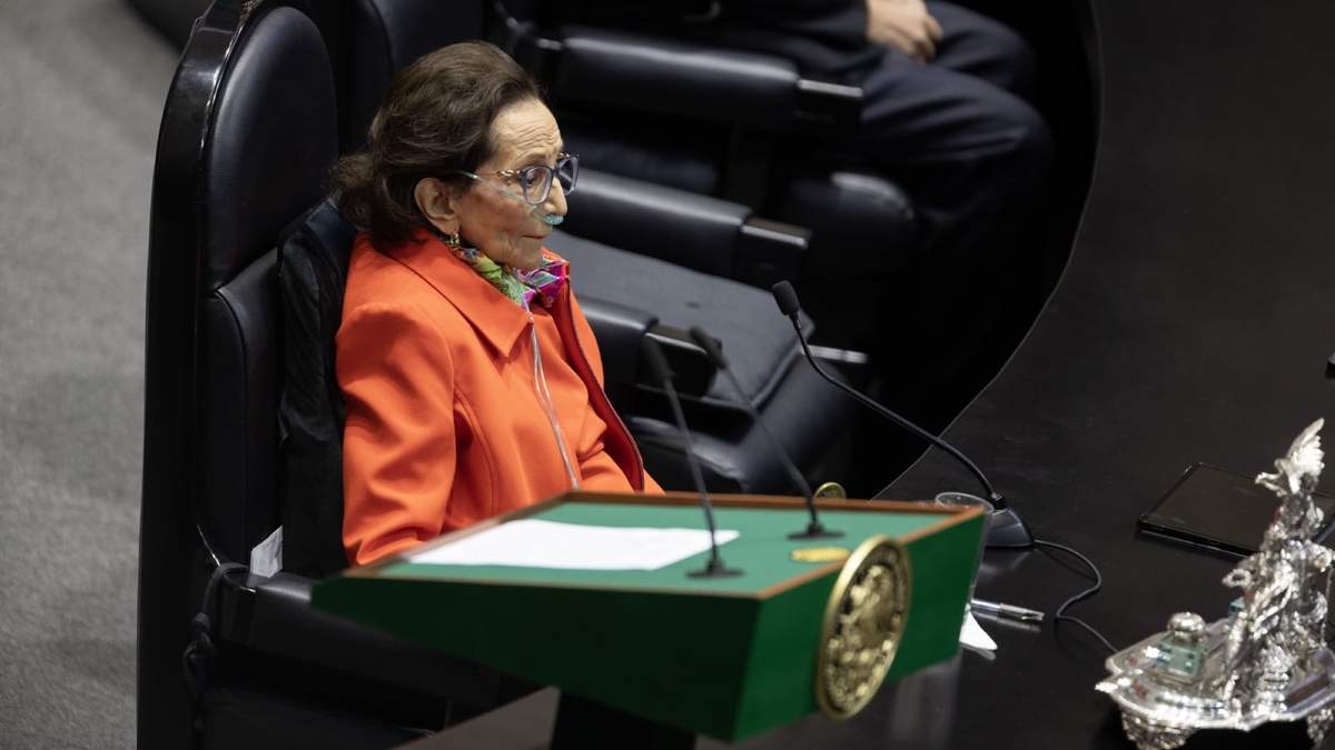 La histórica dirigente durante la toma de posesión de Sheinbaum