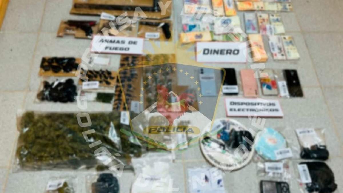 El resultado de los allanamientos en dos viviendas de Cutral Co. Fuente (Policía de Neuquén)