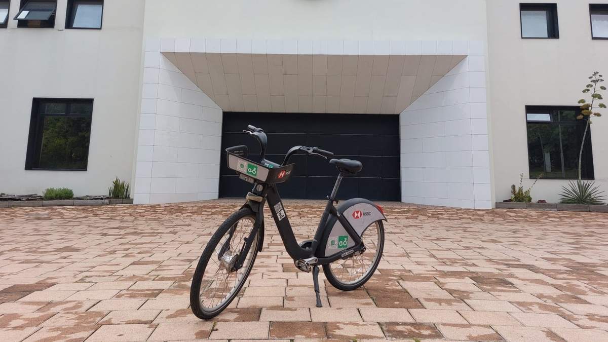 Bicicleta de Ecobici en Los Pinos
