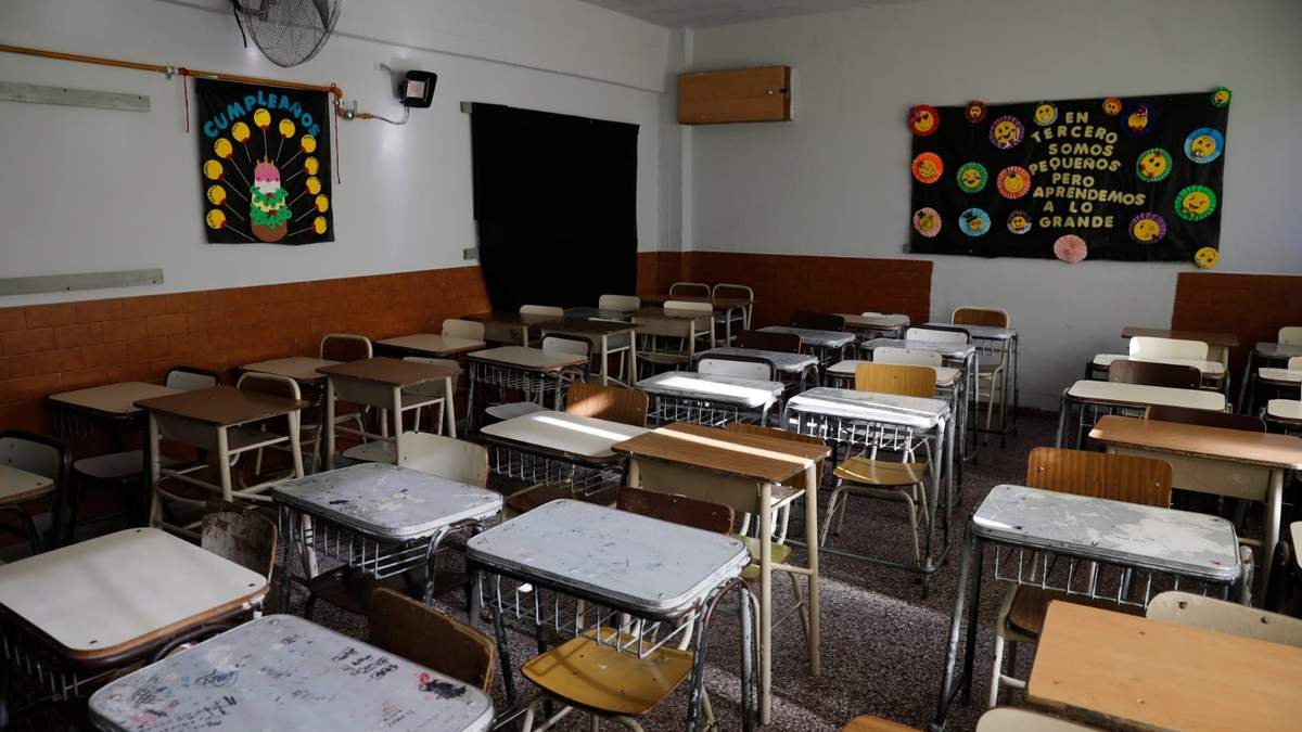 Aula vacía. Fuente: (Twitter)