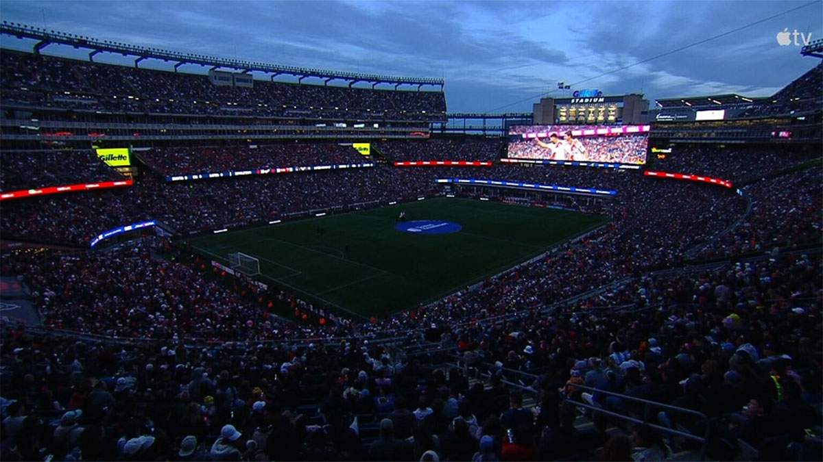 El Gillette Stadium de Massachusetts. Se llenó gracias a Messi en 2024. Foto: gentileza New England Revolution