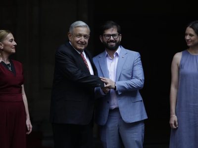 AMLO recibe al presidente de Chile en Palacio Nacional