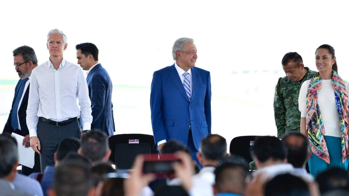 Alfredo del Mazo, Andrés Manuel López Obrador y Claudia Sheinbaum