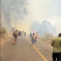 Muere brigadista que combatía incendio; en Taxco El Viejo el fuego salta a carretera (Video)