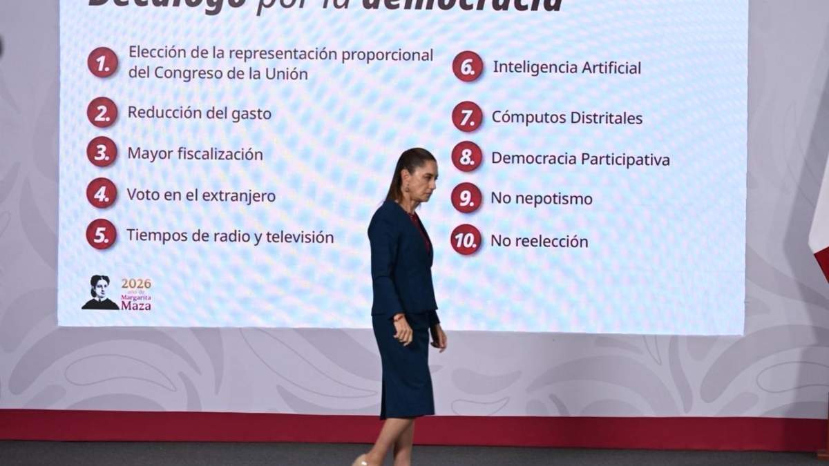 La presidenta Claudia Sheinbaum presentó el llamado "Decálogo por la democracia"