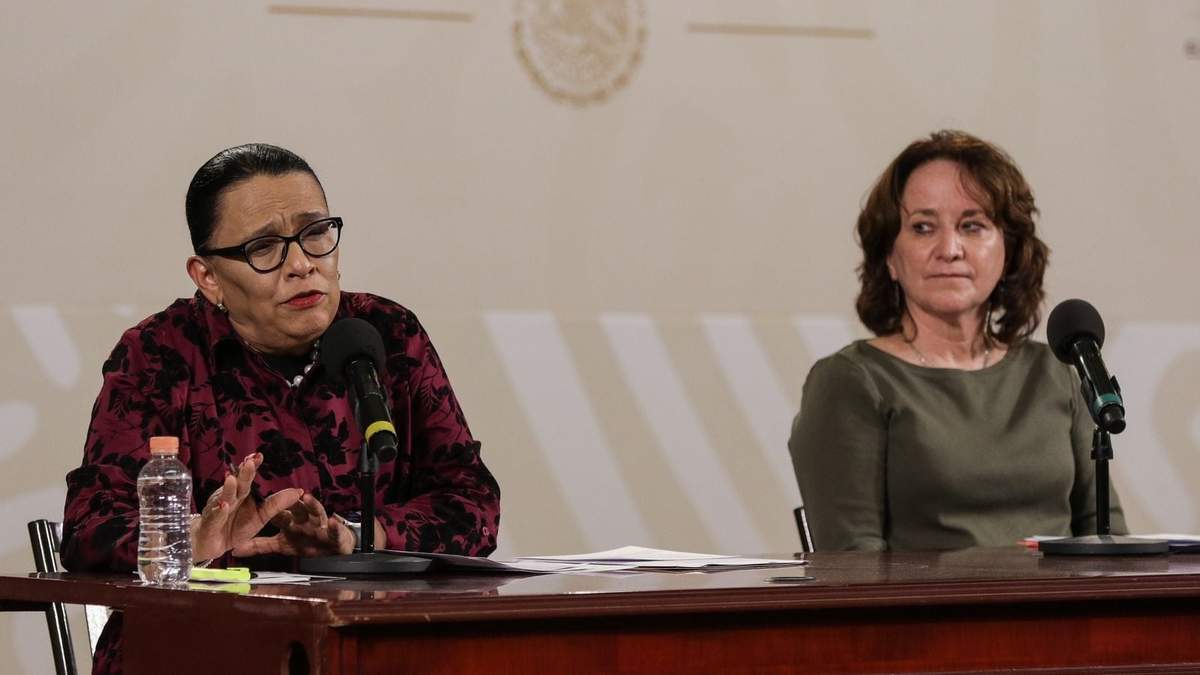 Conferencia sobre caso Ciudad Juárez: Rosa Icela Rodríguez y Sara Irene Herrerías Guerra