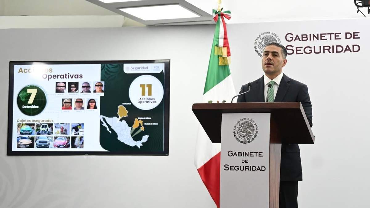 Omar García Harfuch en la conferencia de prensa
