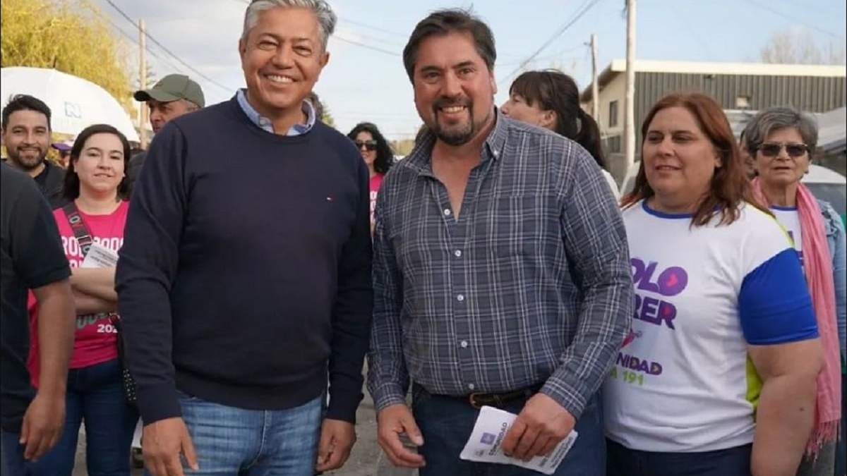 Rolando Figueroa y Javier Murer en un acto de campaña. Fuente: (Diario Andino)