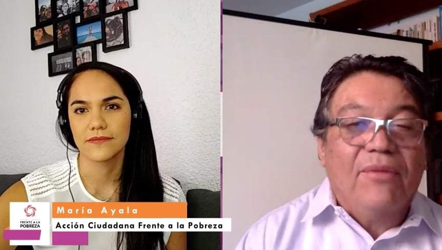María Ayala y Rogelio Gómez Hermosillo, en videoconferencia para la presentación del informe