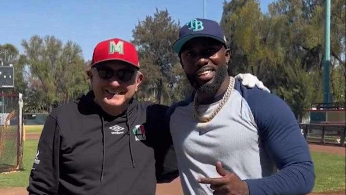 El presidente junto a Randy Arozarena