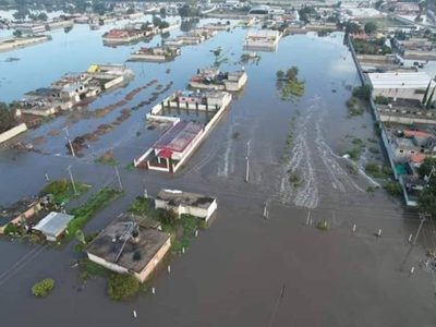 Se desborda río e inunda Tlahuelilpan: cien casas y 300 hectáreas de cultivos perdidas