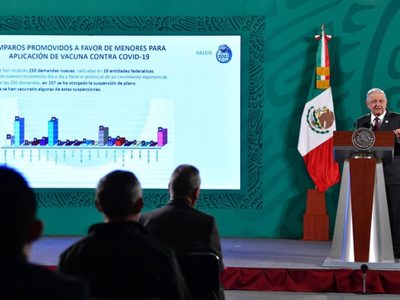 AMLO ordena investigar el origen de 250 amparos para vacunar a menores de edad