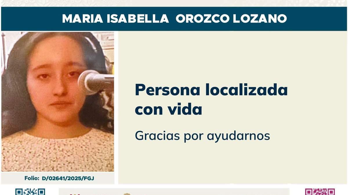 María Isabella, localizada con vida