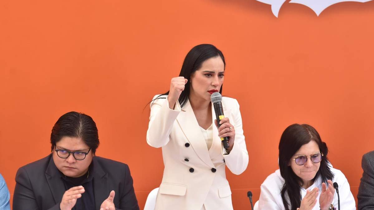 Sandra Cuevas en la presentación de su candidatura en MC