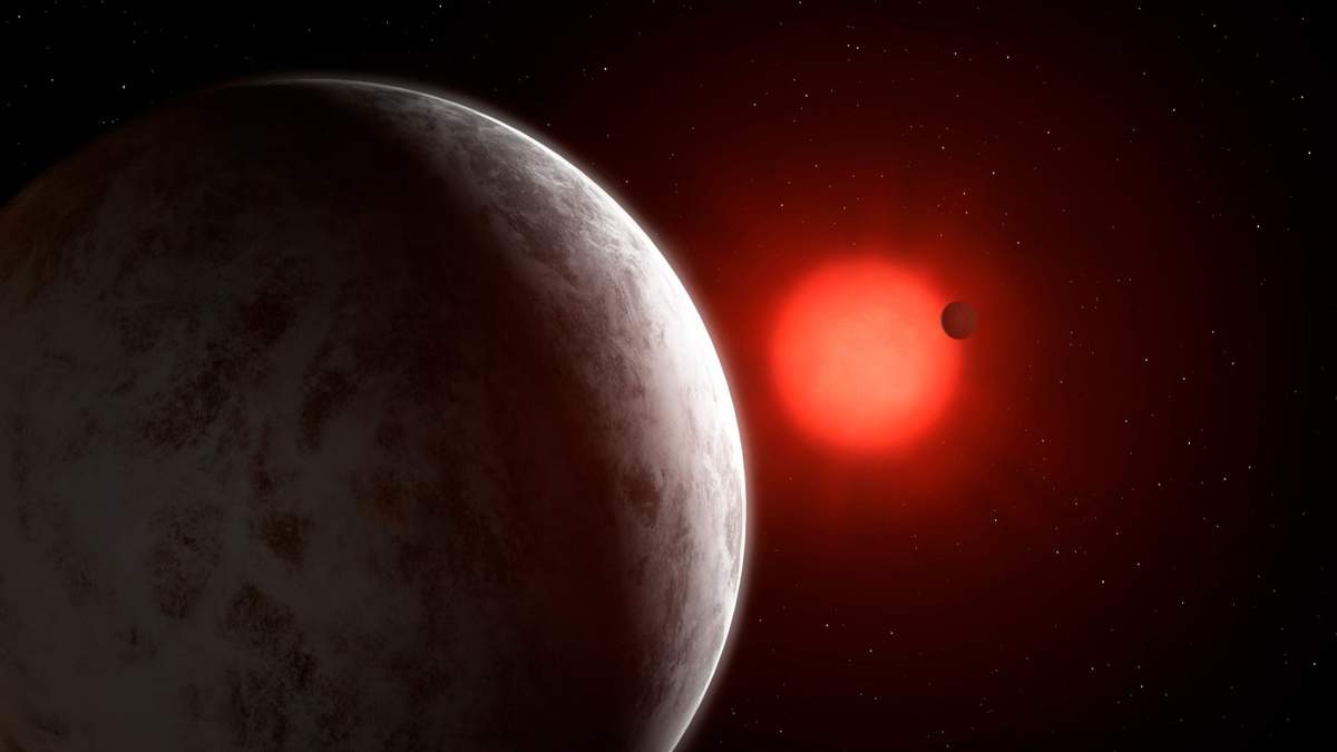 Recreación del sistema de Gliese 887. Fuente: (Twitter)