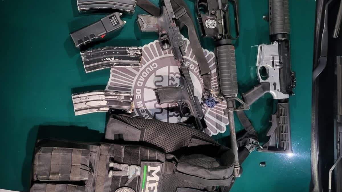 Armas decomisadas a detenidos del CJNG