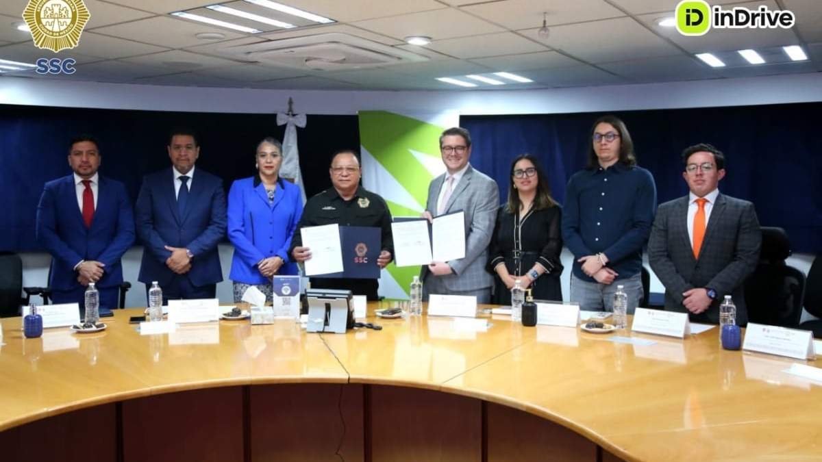 La firma del convenio entre InDrive y la Secretaría de Seguridad Ciudadana