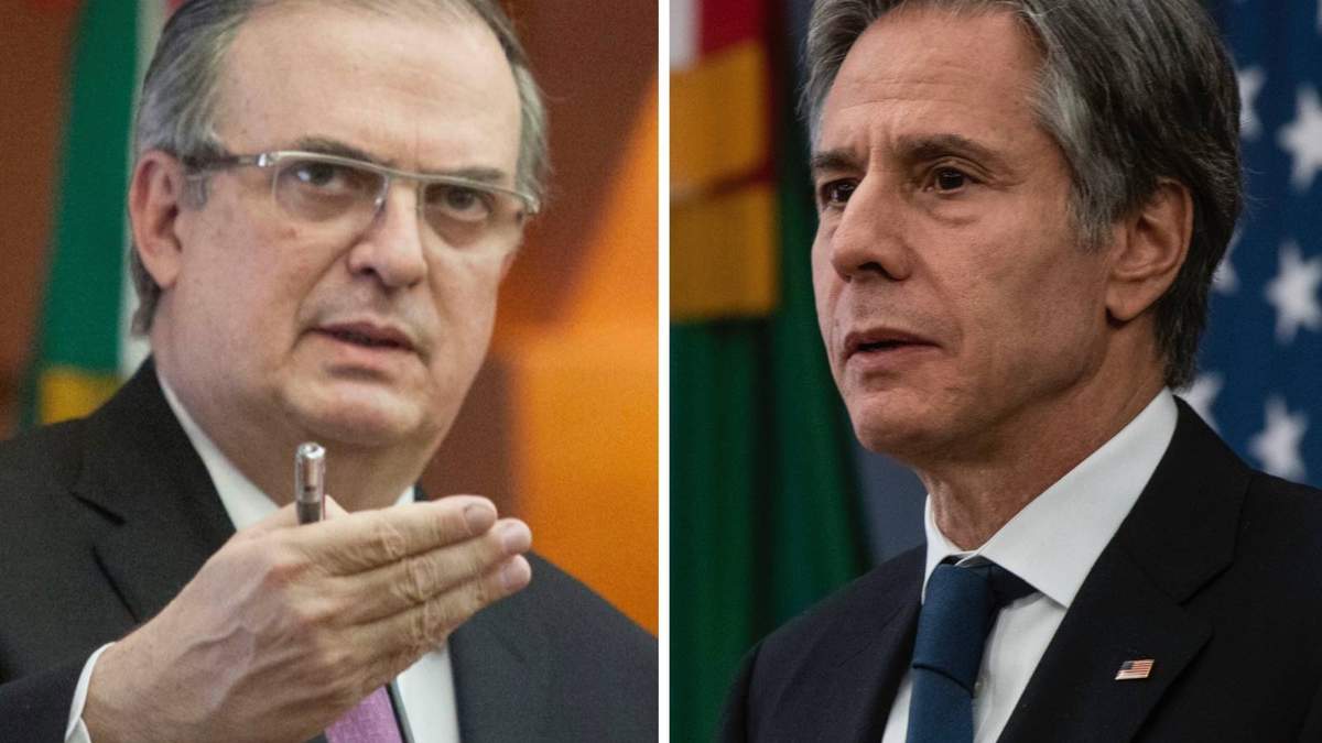 El canciller Marcelo Ebrard y Antony Blinken, secretario de Estado e EU