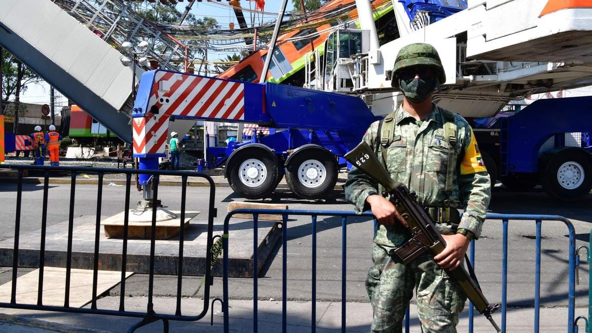 La zona donde se desplomó el tren de la Línea 12