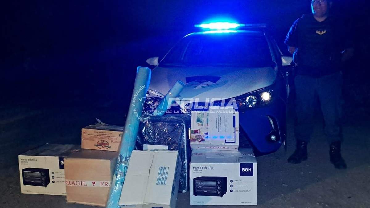 El botín fue encontrado oculto entre vegetación, a 300 metros de la vivienda. Fuente (Policía de Neuquén)
