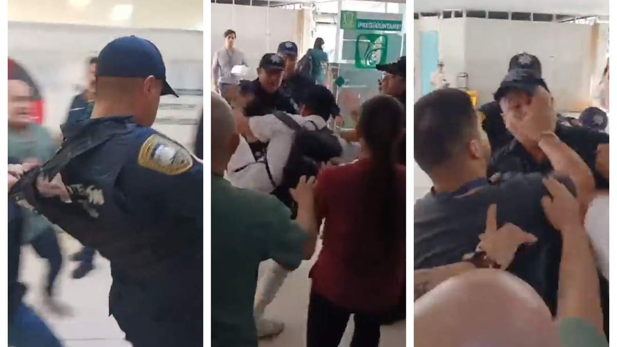 El momento de la agresión a los policías