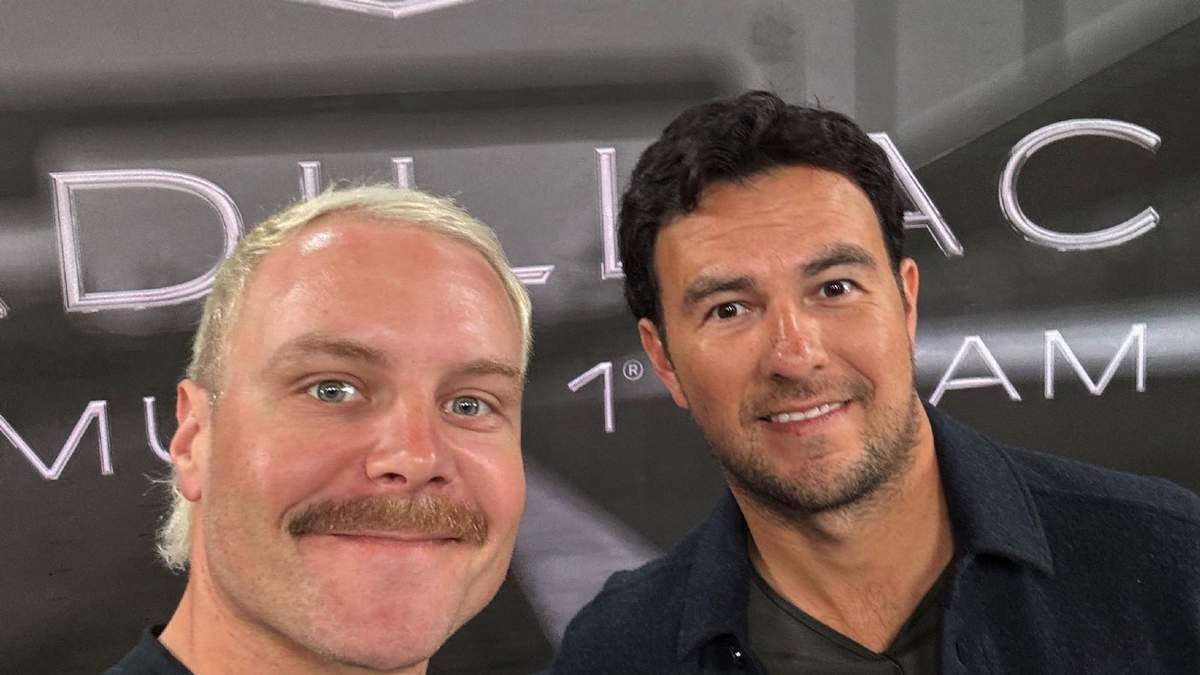 Valtteri Bottas y Checo Pérez. Fuente: (X)