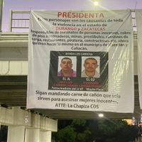 "La Chapiza" deja narcomantas con mensaje para Sheinbaum en Culiacán
