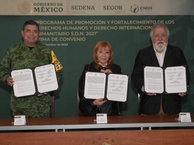 CNDH y Sedena firman histórico convenio para promover DH en Ejército