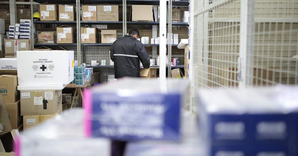 El depósito de Salud con medicamentos  e insumos. Fuente: (Prensa Gobierno de Neuquén)