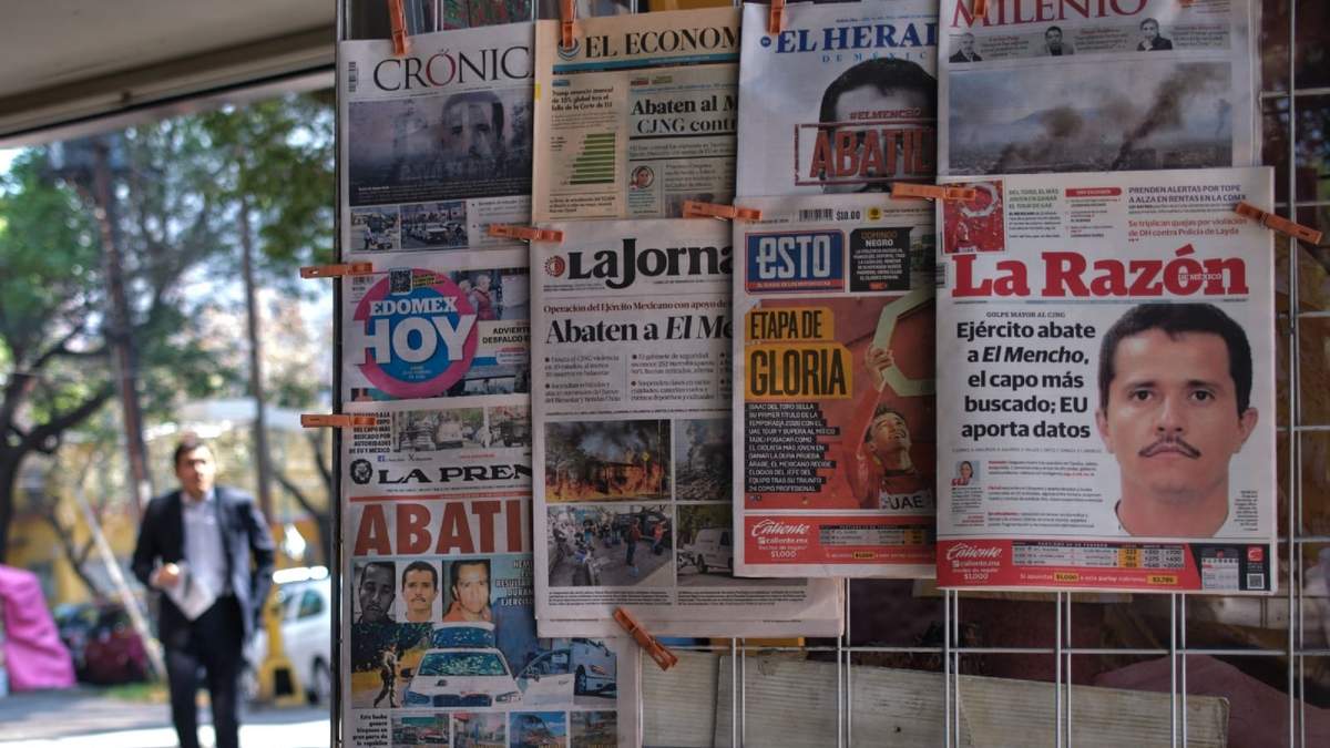 La noticia del abatimiento en los diarios de la Ciudad de México
