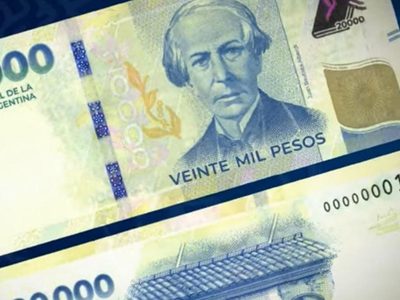 El Banco Central puso en circulación el billete de $20.000