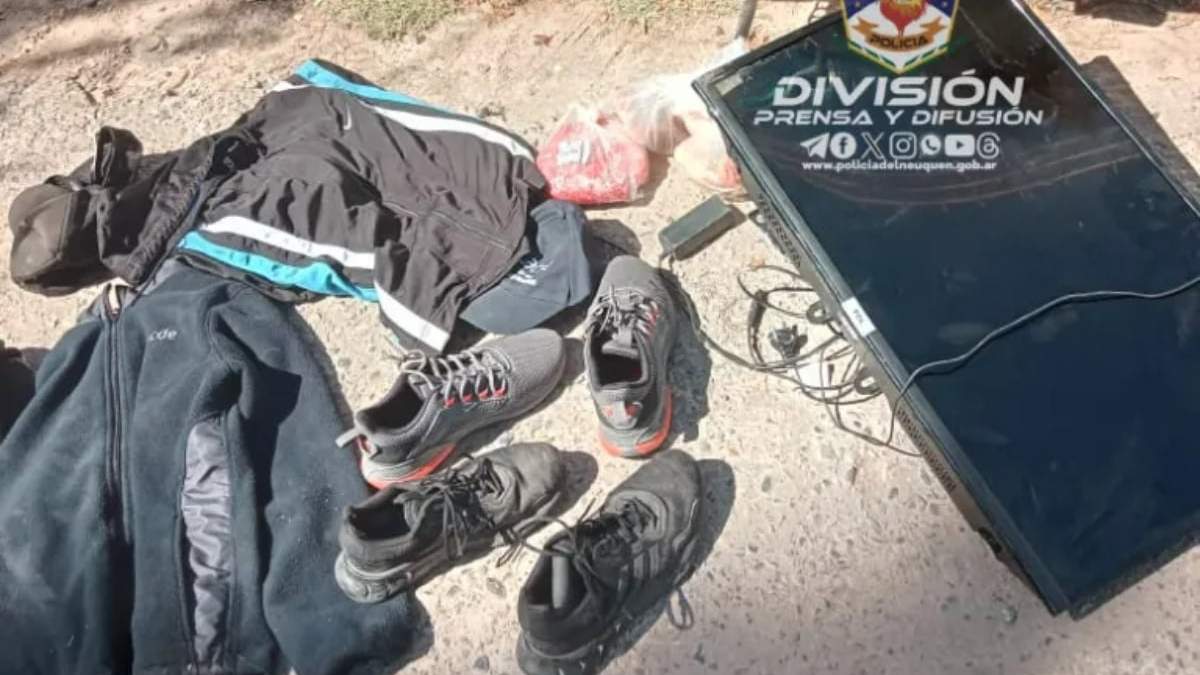 Los elementos robados en una vivienda de San Patricio del Chañar. Fuente: (Policía de Neuquén)