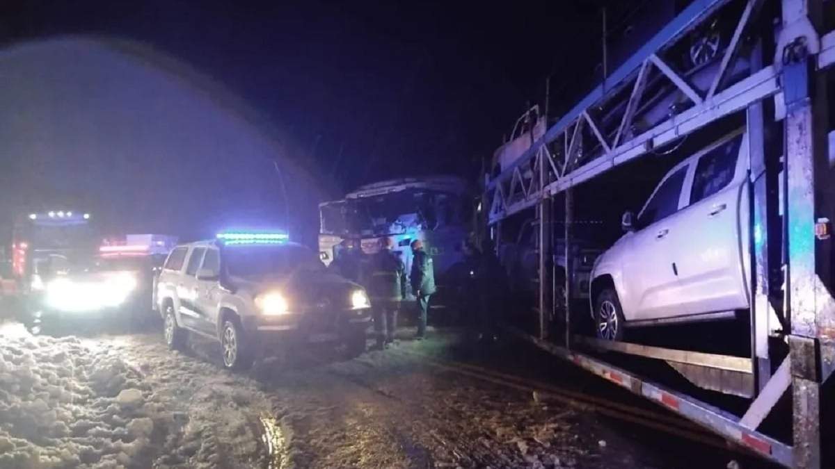 El camión involucrado en el siniestro vial sobre ruta 231. Fuente: (Facebook)