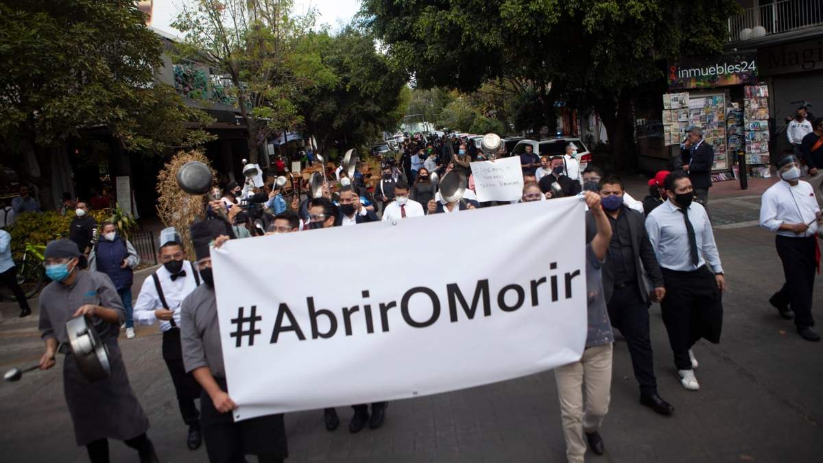 Protesta de trabajadores de restaurantes