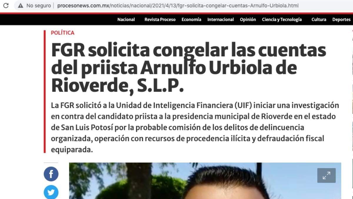 La página falsa