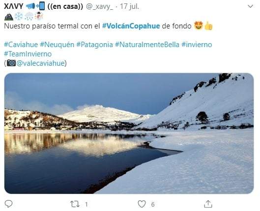 Volcán Copahue hoy. Fuente: (Twitter)