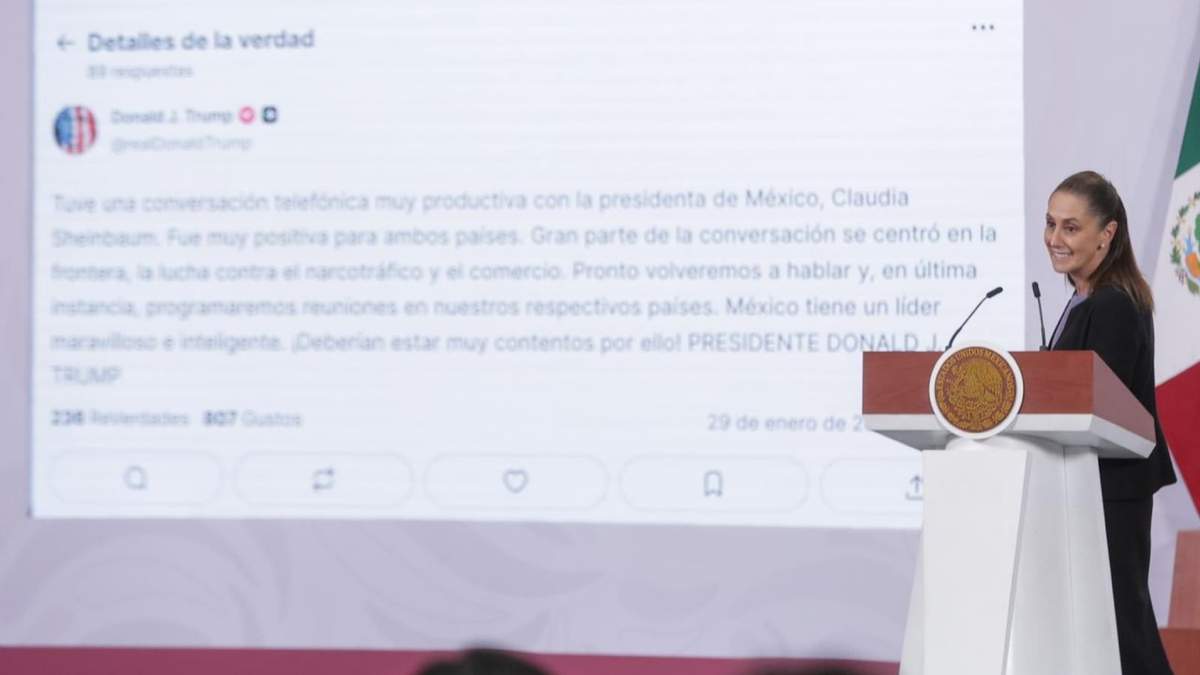 La presidenta Claudia Sheinbaum presumió la publicación de Trump