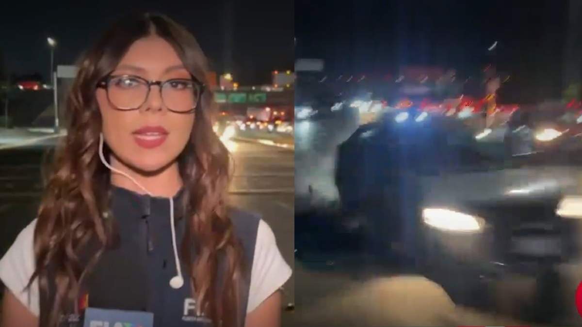 Reportera y camarógrafo casi son atropellados durante una transmisión en vivo en Guadalajara