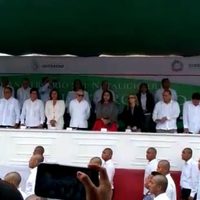 Normalistas protestan ante Astudillo en aniversario del natalicio de Vicente Guerrero (Videos)