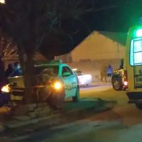 Zapala: tremendo impacto de un móvil policial contra un árbol