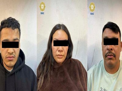 Caen dos exreos y una mujer por robo a clientes de casas de cambio del AICM